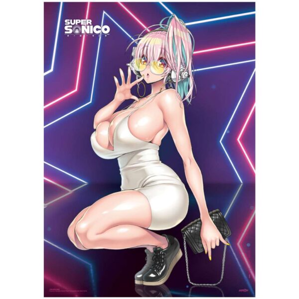 Super Sonico Super Star Fabric Poster