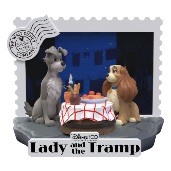 Disney 100th Anniversary D-Stage PVC Diorama Lady And The Tramp 12 cm - Damaged packaging