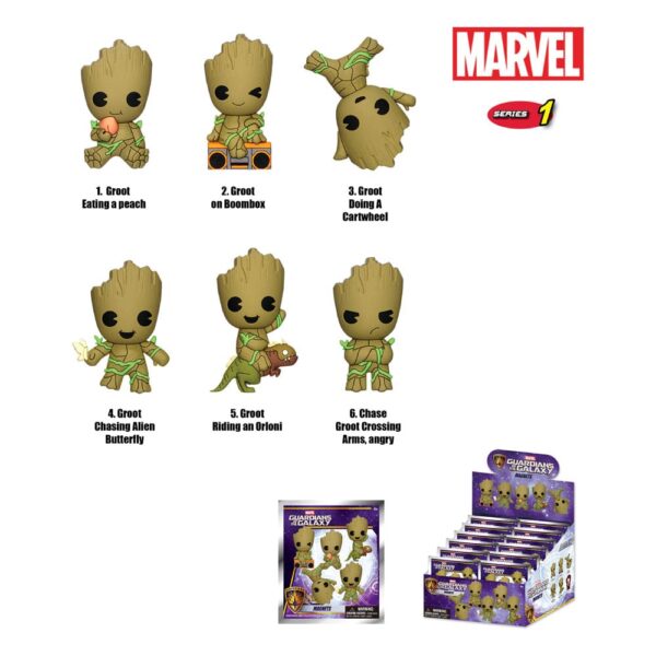 Guardians of the Galaxy 3D 3D Magnets Groot Series 1 Display (12)